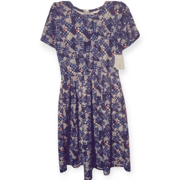 LuLaRoe Dresses & Skirts - Blue Patterned Amelia Dress